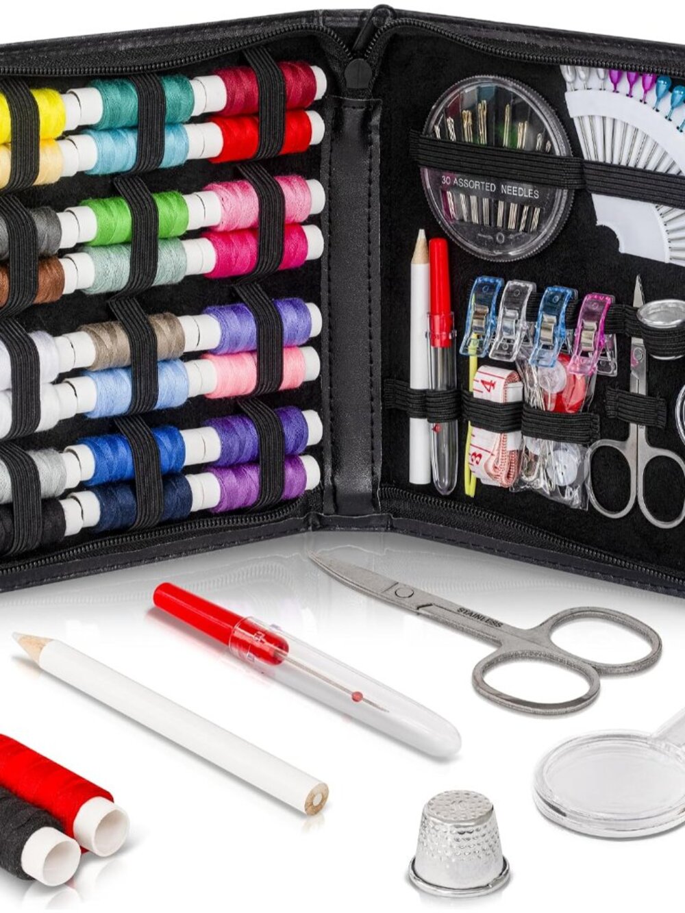 94-Piece Travel Sewing Kit for Adults & Kids, Small Needle & Thread Kit